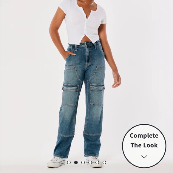 Hollister NWT “Ultra High Rise” Jeans with pockets on front of legs size w27/5-R - Picture 1 of 2